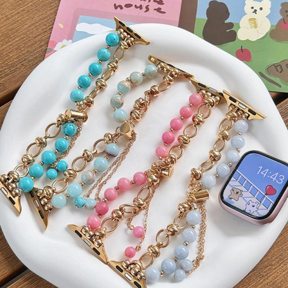 Crystal Quartz Beaded Apple Watch Band